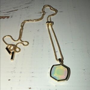 Kendra Scott Gold-tone Necklace with Iridescent Multi-Hue Pendant